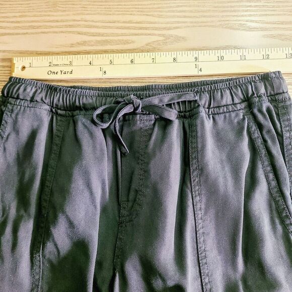 Dear John Cargo Jogger Pant XS Black Chambray Pockets Casual Lightweight Pull-On - Picture 10 of 12